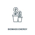Biomass Energy icon outline style. Premium pictogram design from power and energy icon collection. Simple thin line element. Bioma