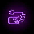 biomass energy outline icon. Elements of Ecology in neon style icons. Simple icon for websites, web design, mobile app, info