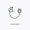 Biomass energy outline icon. Simple linear element illustration. Isolated line biomass energy icon on white background. Thin