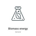 Biomass energy outline vector icon. Thin line black biomass energy icon, flat vector simple element illustration from editable