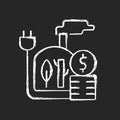 Biomass energy price chalk white icon on dark background Royalty Free Stock Photo