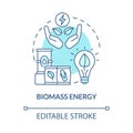 Biomass energy turquoise blue concept icon