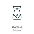 Biomass outline vector icon. Thin line black biomass icon, flat vector simple element illustration from editable technology