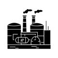 Biomass plant color line icon. Renewable energy sources.