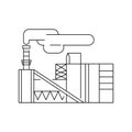 Biomass plant color line icon. Renewable energy sources.