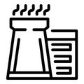 Biomass plant icon outline vector. Nuclear power