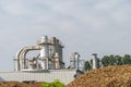 Biomass power energy plant factory is a tree background