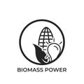 Biomass power logo. eco friendly industry and alternative energy round symbol