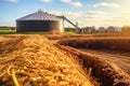 Biomass power plant. Organic materials such as wood chips, a by-product of woodworking operations, are burned to generate energy Royalty Free Stock Photo