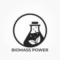 Biomass power round logo. eco friendly and alternative energy symbol