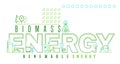 Biomass renewable energy concept. Editable vector illustration