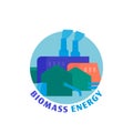 Biomass power station icon. Editable vector illustration