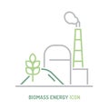Biomass power station icon. Editable vector illustration