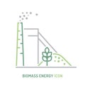 Biomass power station icon. Editable vector illustration