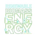 Biomass renewable energy concept. Editable vector illustration