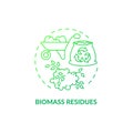 Biomass residues green gradient concept icon