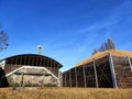 Biomass wood chip storage of district heating plant