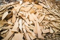 Biomass from wood waste, pelets, woodchip Royalty Free Stock Photo