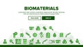 Biomaterials, Medical Analysis Vector Linear Icons Set Royalty Free Stock Photo