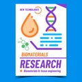 Biomaterials Research Creative Promo Banner Vector