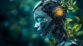 Biomechanical Woman in a Forest Setting Royalty Free Stock Photo