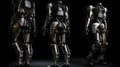 Biomechanics bioengineering bionics exoskeletons generative AI Royalty Free Stock Photo