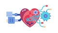 Biomedical Engineering Smart Heart Tech Icon, vector design Generative AI Royalty Free Stock Photo