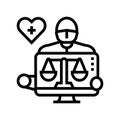 biomedical ethics line icon vector illustration