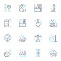 Biomedical Science linear icons set. Microbiology, Immunology, Genetics, Pharmacology, Pathology, Physiology