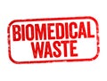 Biomedical Waste is any kind of waste containing infectious or potentially infectious materials, text stamp concept background