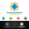 Biomedicine Cross Medical Hospital Logo for Emergency Clinic Drug Store or Volunteers Royalty Free Stock Photo