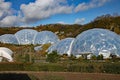 The biomes at the Eden Project in Cornwall, England. Opened in 200 and was built on a disused china clay pit and contains plants