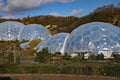 The biomes at the Eden Project in Cornwall, England. Opened in 200 and was built on a disused china clay pit and contains plants