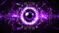 Biometric Authentication Eye Scanning Big Data Cybersecurity Conceptual Purple Black. Generative AI Royalty Free Stock Photo