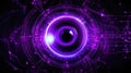 Biometric Authentication Eye Scanning Big Data Cybersecurity Conceptual Purple Black. Generative AI Royalty Free Stock Photo