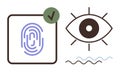 Biometric Authentication with Fingerprint and Eye Scan Concept for Secure Access Royalty Free Stock Photo