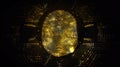 Biometric Authentication Fingerprint Scanning Cybersecurity Conceptual Yellow. Generative AI