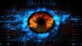 Biometric Authentication Fingerprint Scanning Trading Chart Background Blue Orange. Generative AI