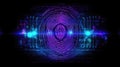 Biometric Authentication Fingerprint Scanning Trading Chart Background Blue Purple. Generative AI