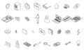 Biometric authentication icons set vector outine Royalty Free Stock Photo