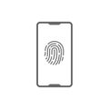 Biometric control. Fingerprint access icon. Vector illustration for websites, applications and creative ideas Royalty Free Stock Photo