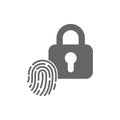 Biometric control. Fingerprint access icon. Vector illustration for websites, applications and creative ideas Royalty Free Stock Photo