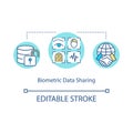 Biometric data sharing concept icon