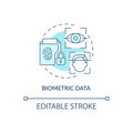 Biometric data turquoise concept icon