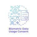 Biometric data usage consent blue gradient concept icon Royalty Free Stock Photo