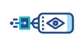 Biometric Eye Scan Digital Security Icon, vector design Generative AI Royalty Free Stock Photo