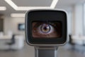 Biometric eye scan in a futuristic device Royalty Free Stock Photo