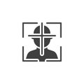 Biometric face identification vector icon