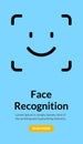 Biometric face recognition on smartphone. Facial scan security system technology. Face authentication identification