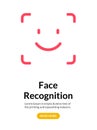 Biometric face recognition on smartphone. Facial scan security system technology. Face authentication identification